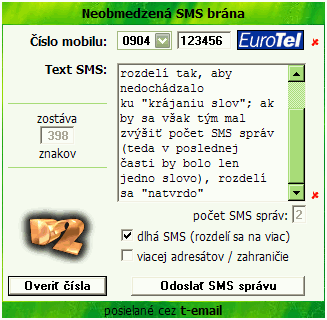 formulr neobmedzenej SMS brny